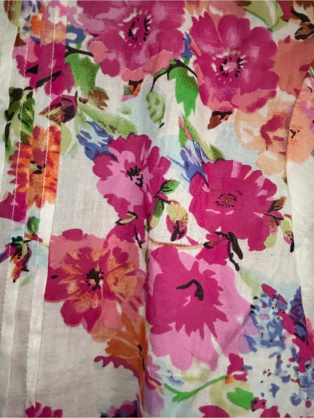 La Cera Floral Pintuck Dress with Pink & Coral Flowers - Picture 10 of 16